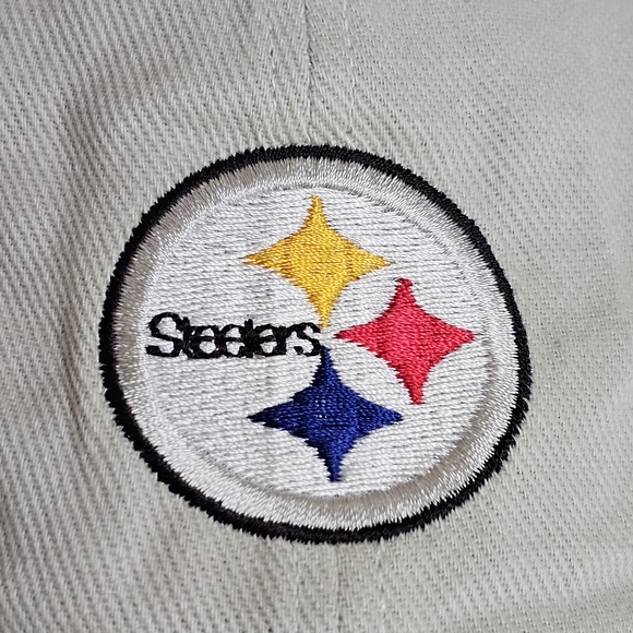 Vintage NFL Steelers Pittsburgh Hat Y2K Khaki Strapback Cotton Cap H12 - Picture 4 of 15
